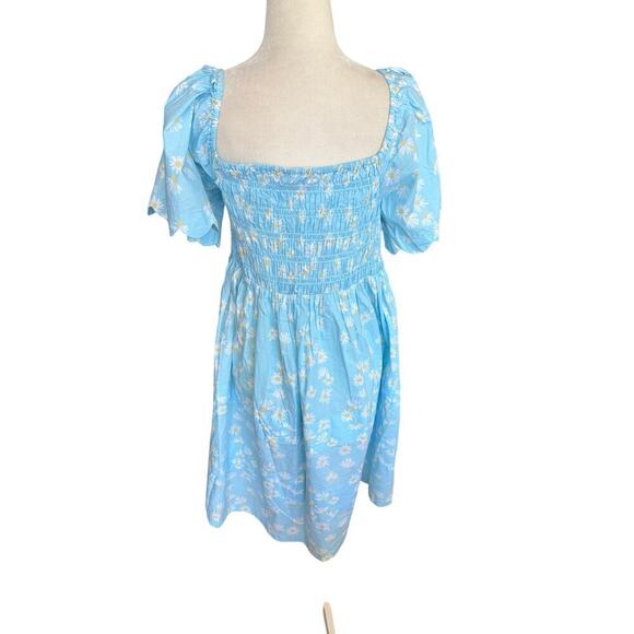 Simply southern NWT sz L puff sleeve, smock chest blue floral dress, cotton - Picture 11 of 11